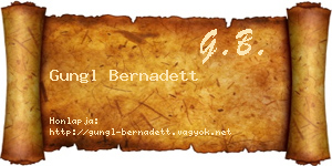 Gungl Bernadett névjegykártya